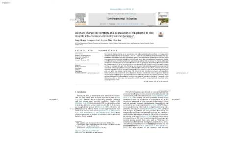 Biochars change the sorption and degradation of thiacloprid in soil: Insights into chemical and biological mechanisms*